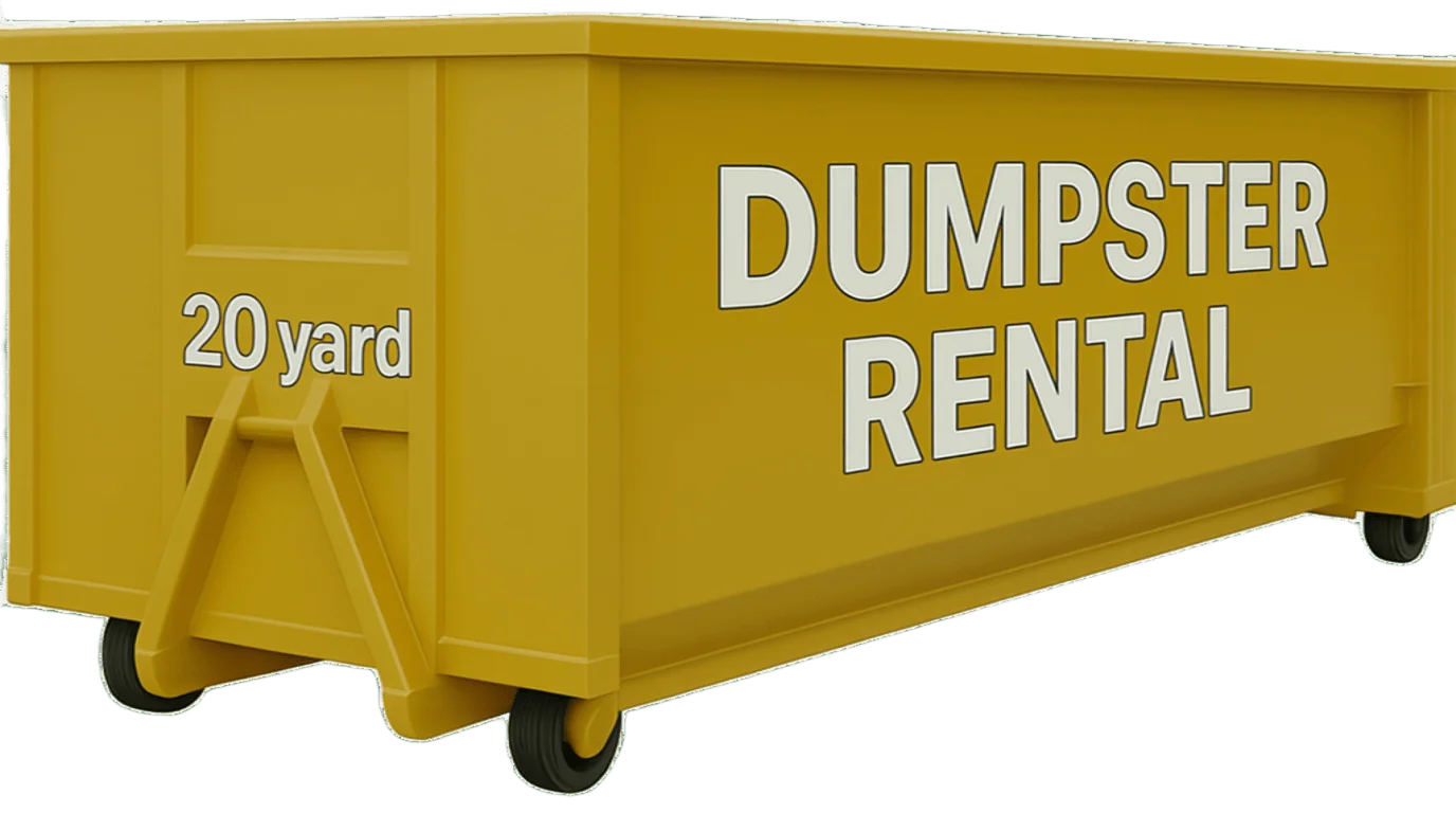 Mid-size 20-yard dumpster great for home renovations