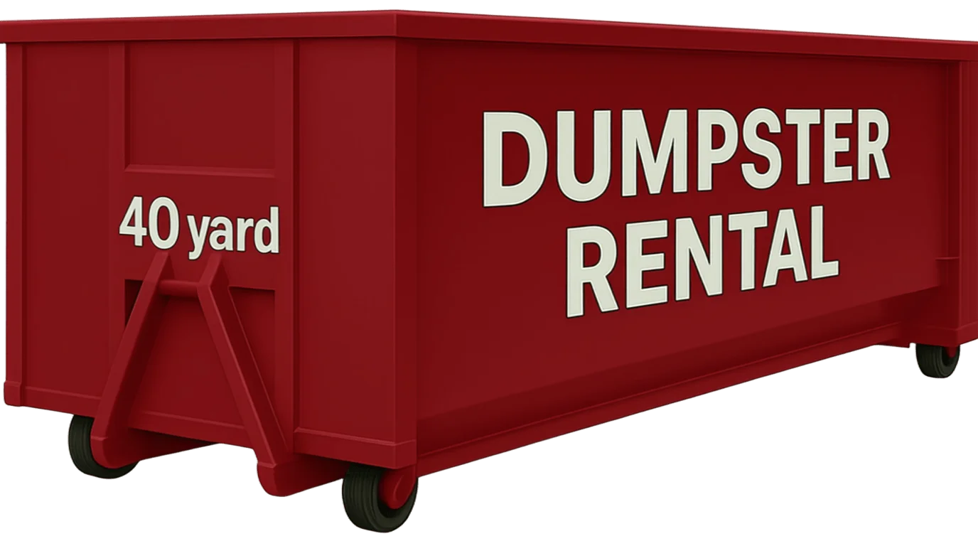 Large 40-yard dumpster for major construction work